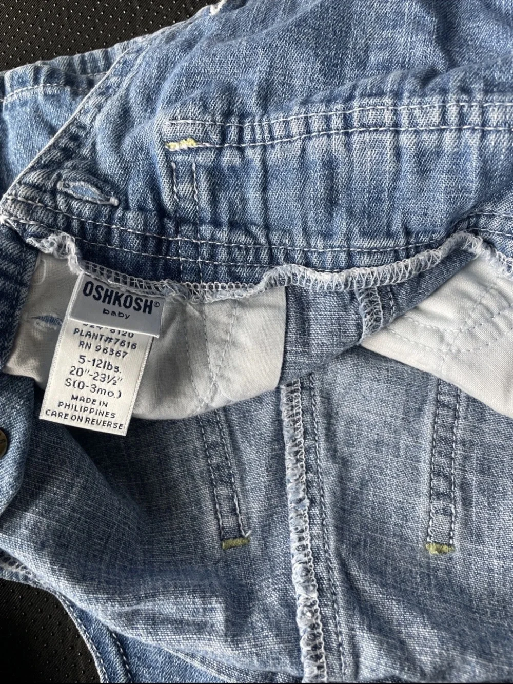 OshKosh B'gosh Light Blue Denim Shortalls with Helicopter Embroidery
